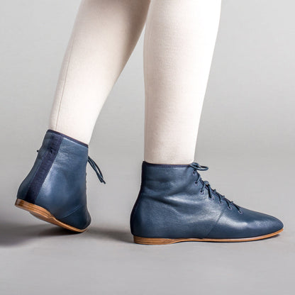Emma Regency Leather Boots (Navy)