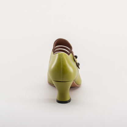 Endora Victorian Witch Shoes (Arsenic Green)