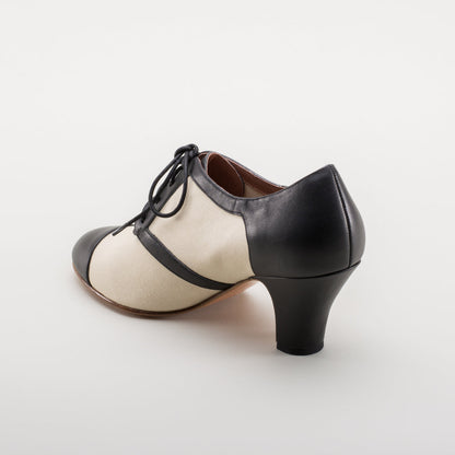 Evelyn Retro Oxfords (Tan/Black)