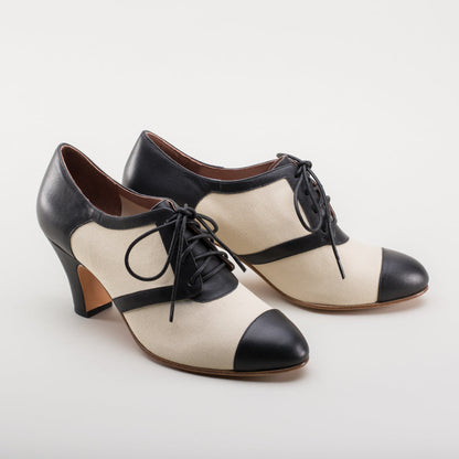 Evelyn Retro Oxfords (Tan/Black)