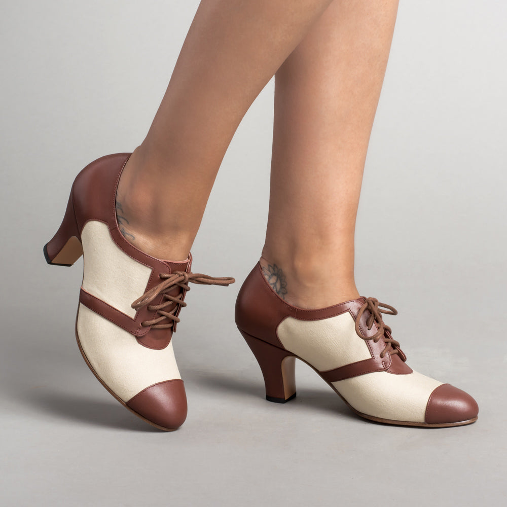 Evelyn Retro Oxfords (Tan/Brown)