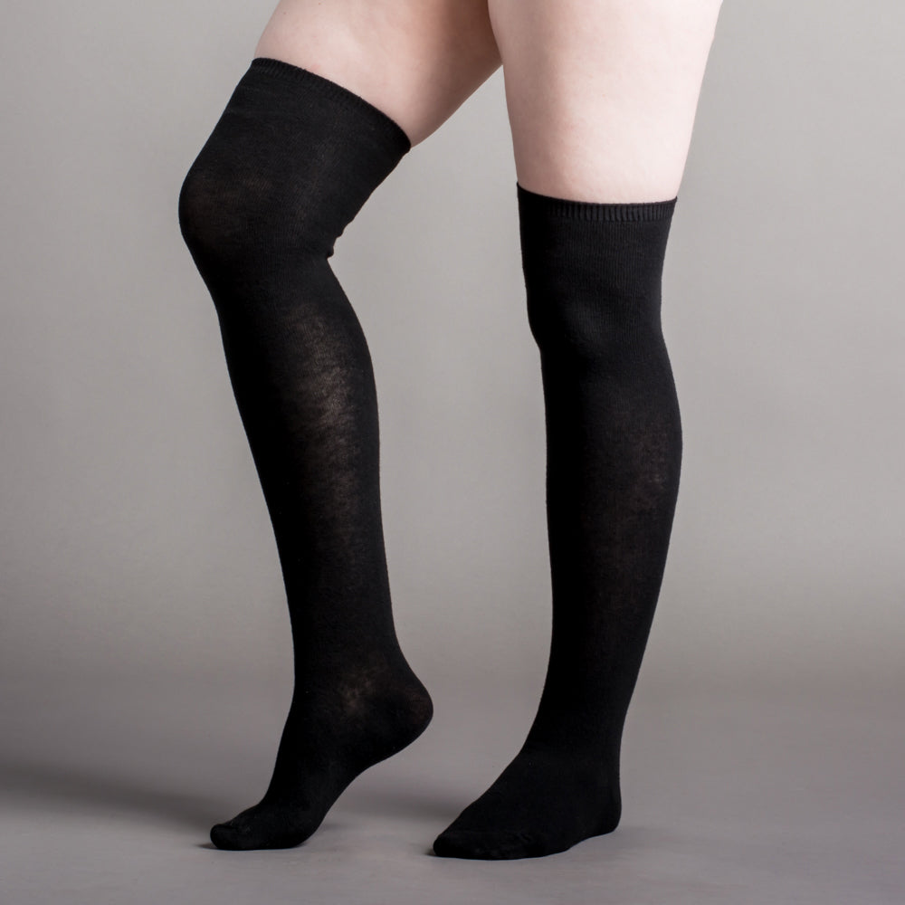 Extra Stretch Cotton Stockings (Black)