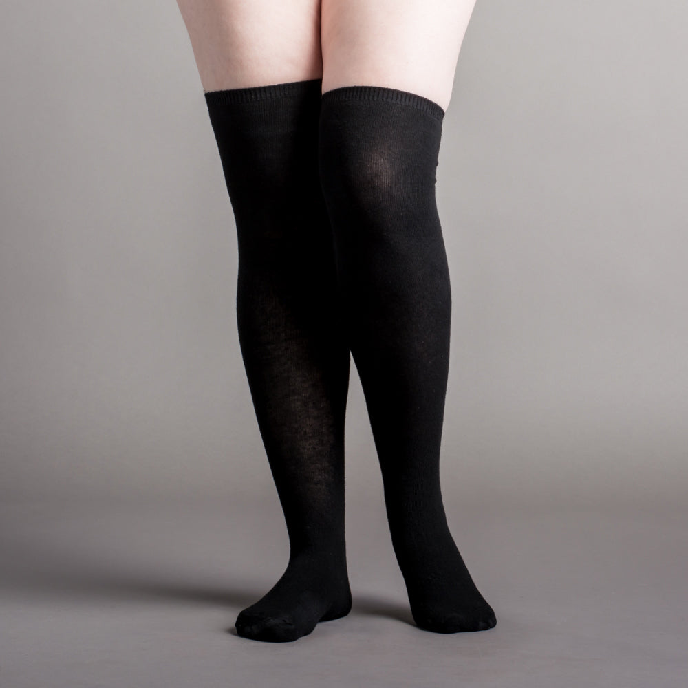 Extra Stretch Cotton Stockings (Black)