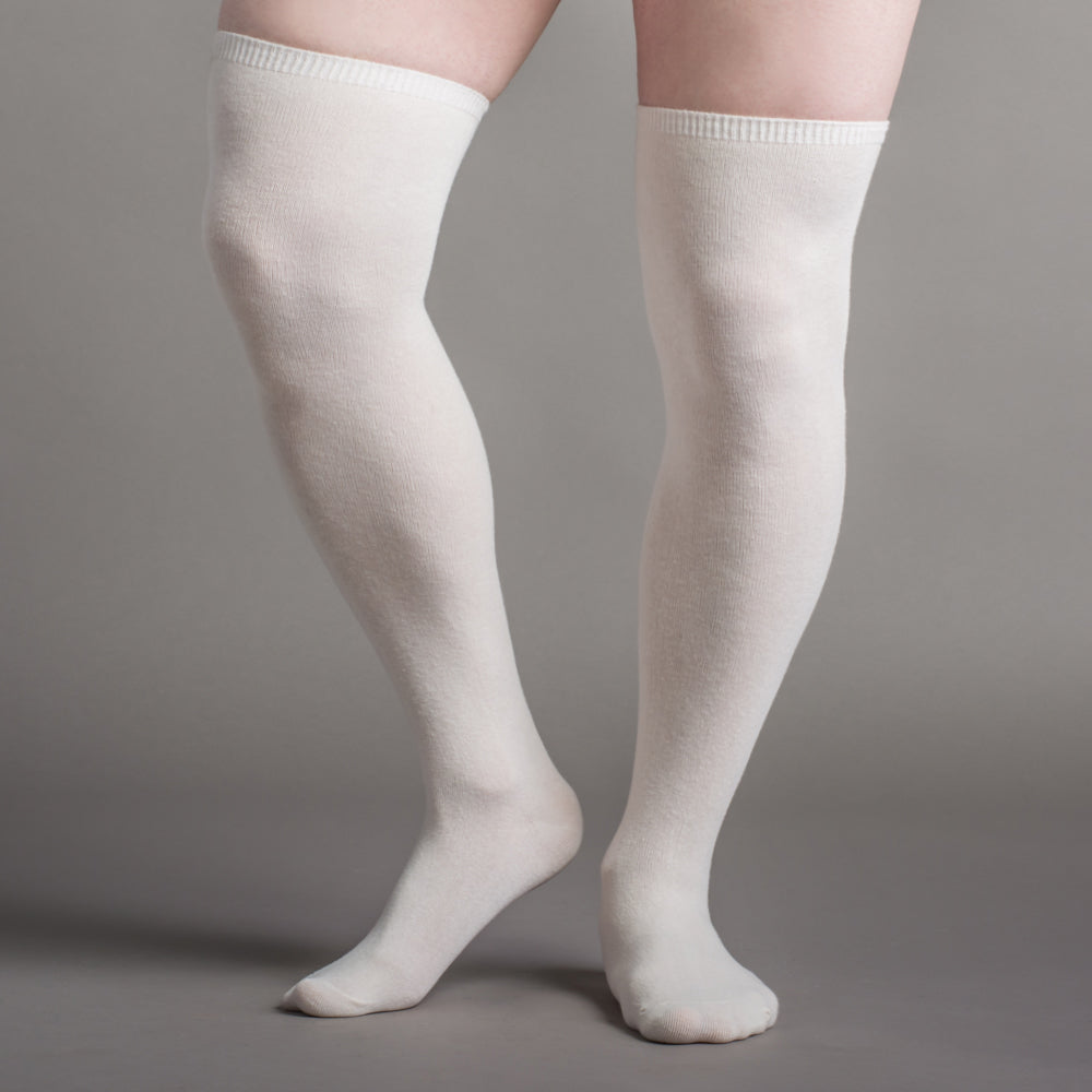 Extra Stretch Cotton Stockings (Ivory)