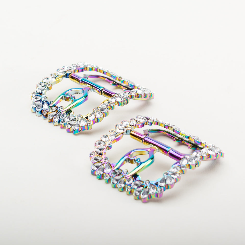 Fleur 18th Century Shoe Buckles (Rainbow)