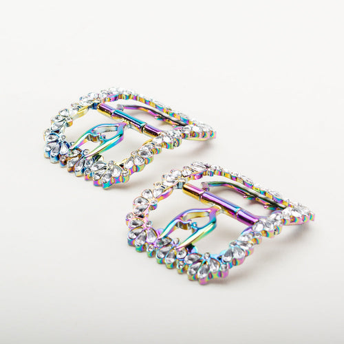 Fleur 18th Century Shoe Buckles (Rainbow)