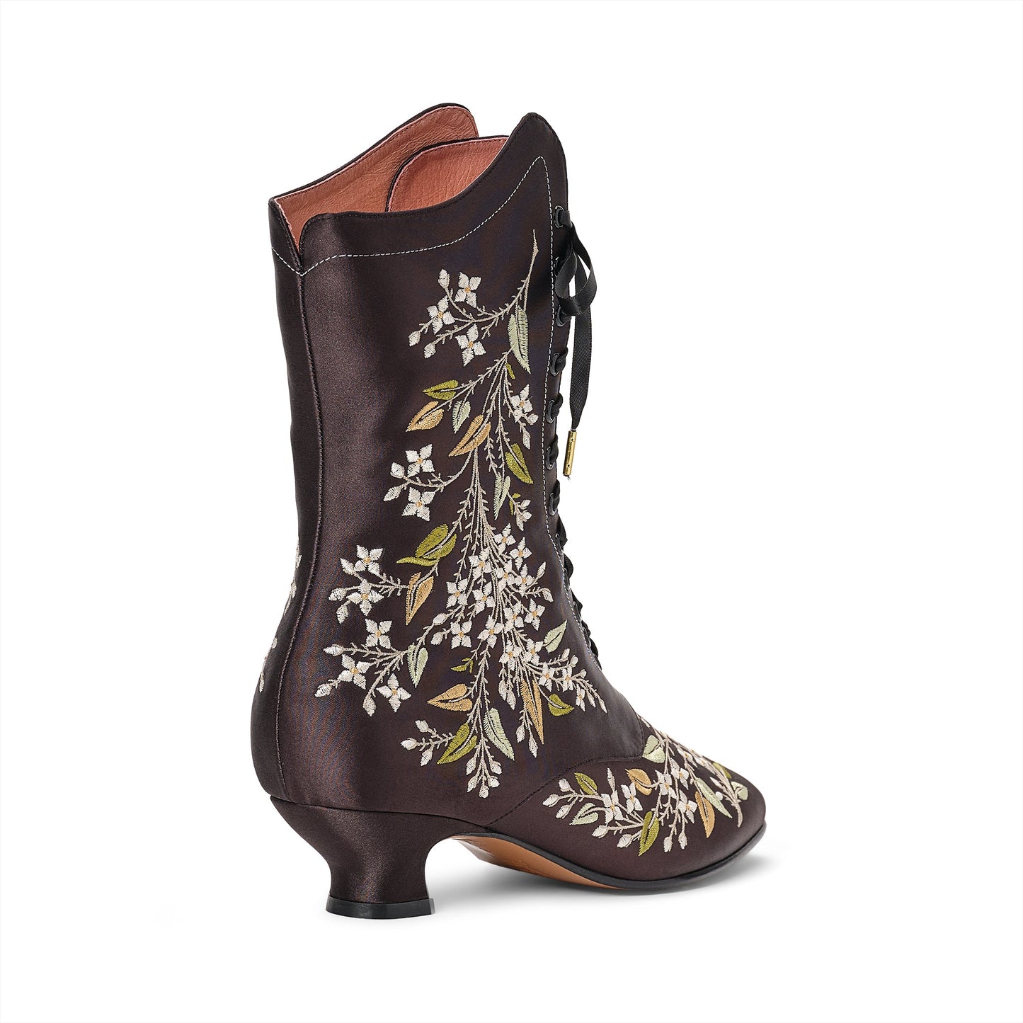 Flora Embroidered Boots Wide (Black)