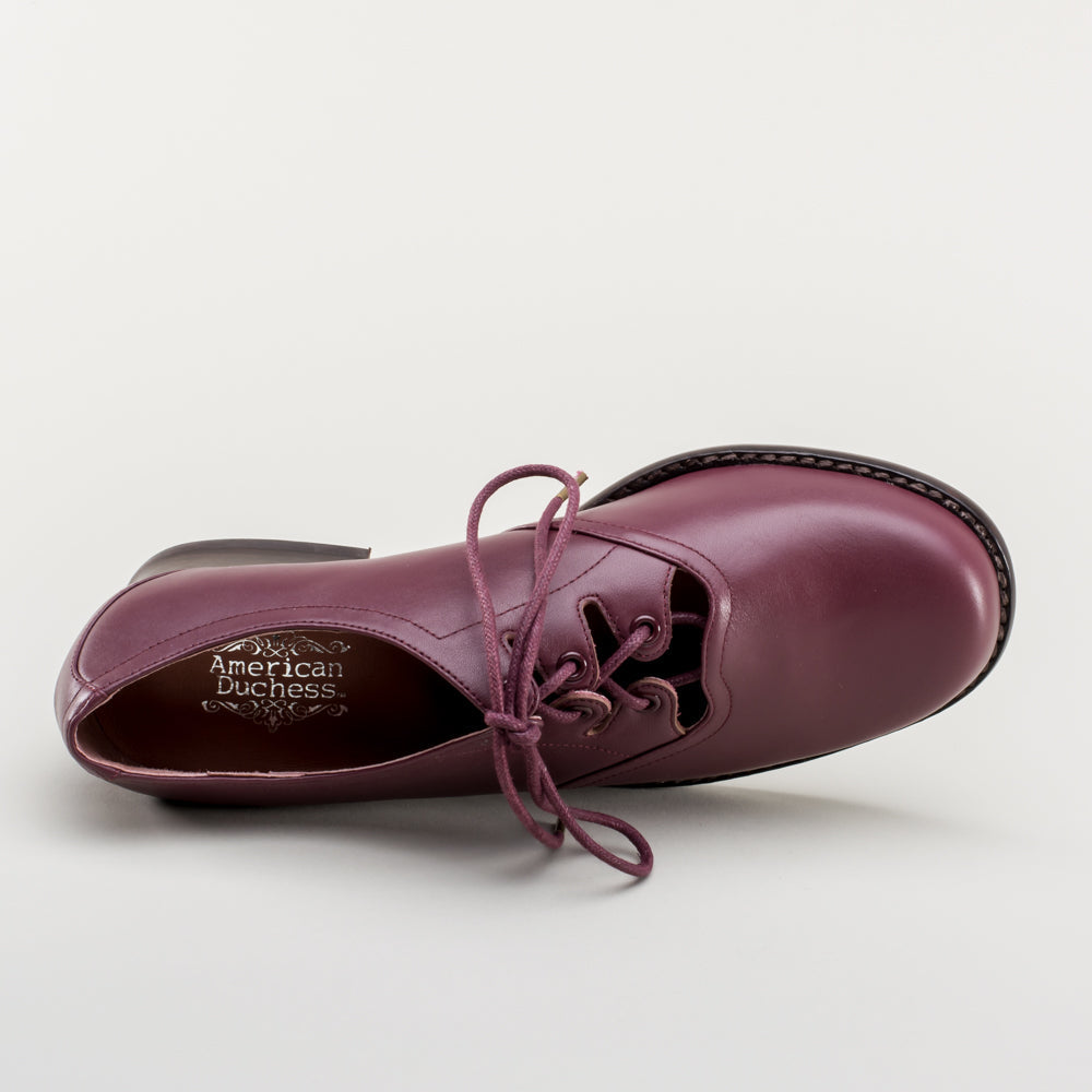 Ghillie Vintage Lace-Up Shoes (Merlot)