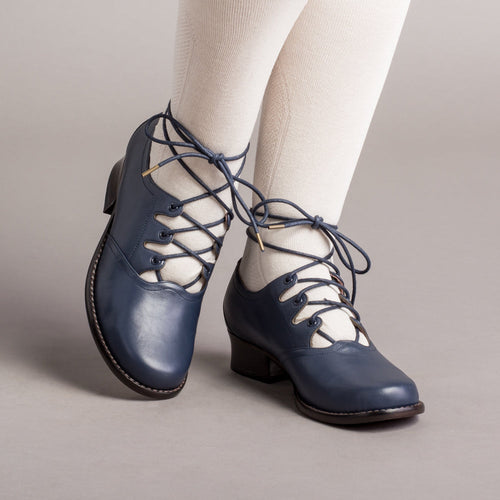 Ghillie Vintage Lace-Up Shoes (Navy)