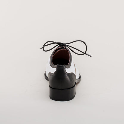 Gladys Vintage Cap Toe Oxfords (Black/White)