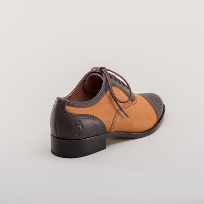 Gladys Vintage Cap Toe Oxfords (Brown/Cognac)