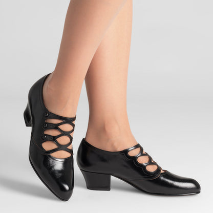 Gloria Edwardian Shoes Wide (Black)