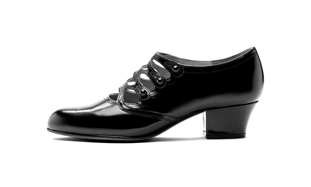 Gloria Edwardian Shoes Wide (Black)