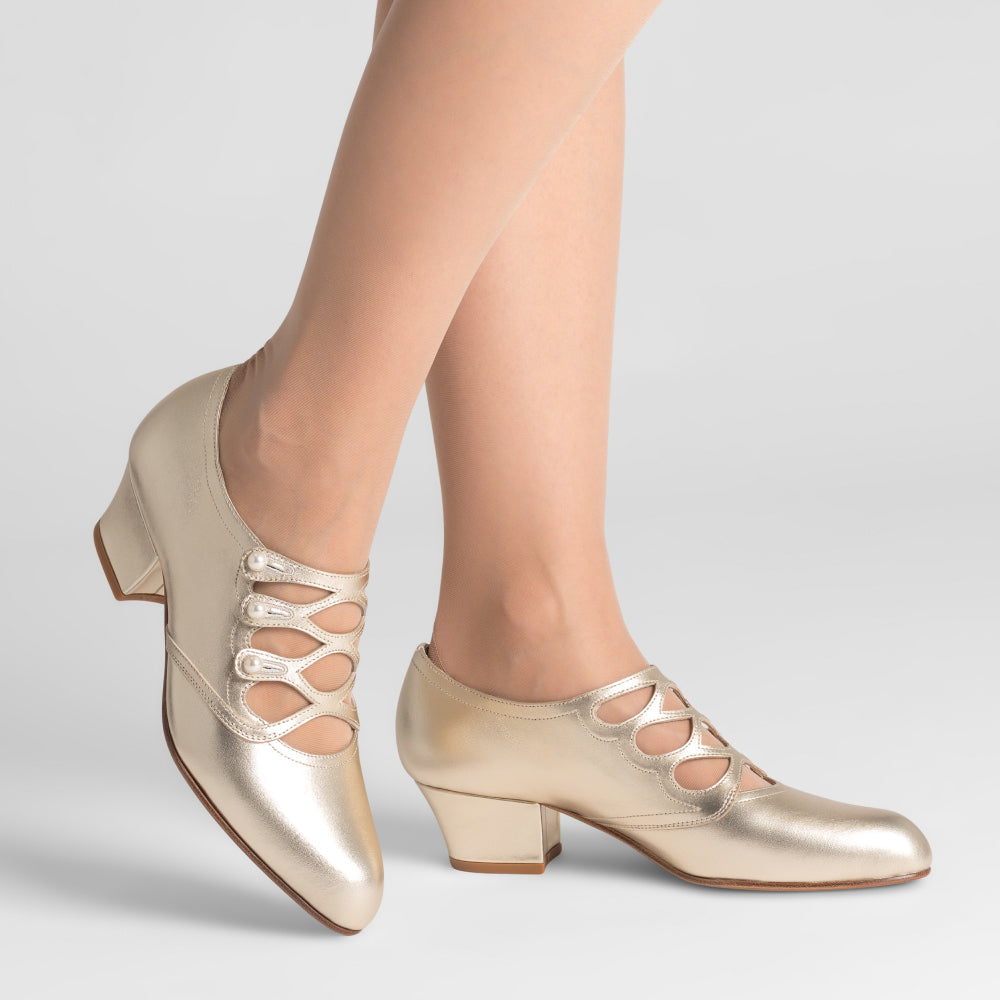 Gloria Edwardian Shoes (Pale Gold)