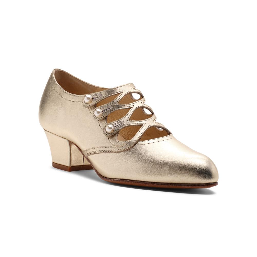 Gloria Edwardian Shoes (Pale Gold)