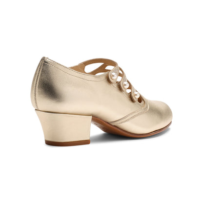 Gloria Edwardian Shoes Wide (Pale Gold)