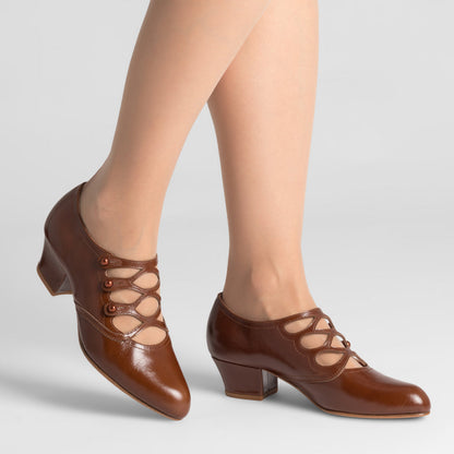 Gloria Edwardian Shoes (Walnut)
