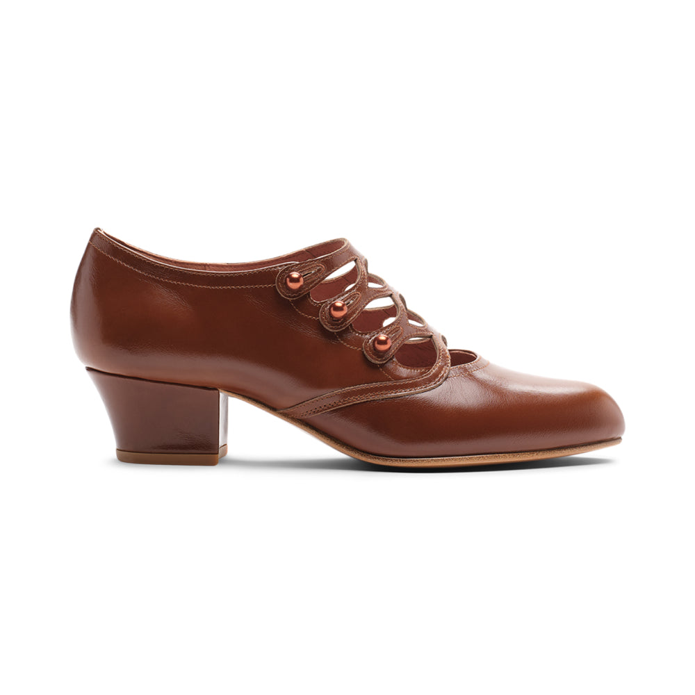 Gloria Edwardian Shoes Wide (Walnut)