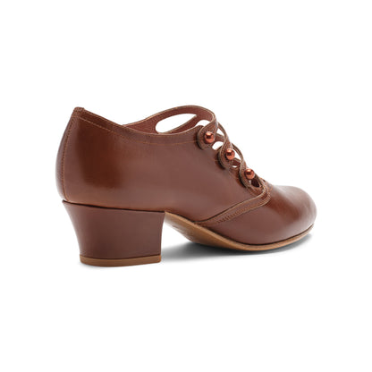 Gloria Edwardian Shoes Wide (Walnut)