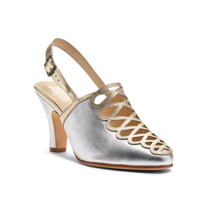 Hedy Vintage Slingbacks (Silver/Gold)