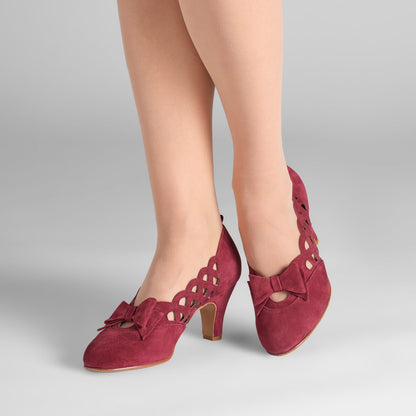 Jessie Vintage Pumps (Wine Suede)