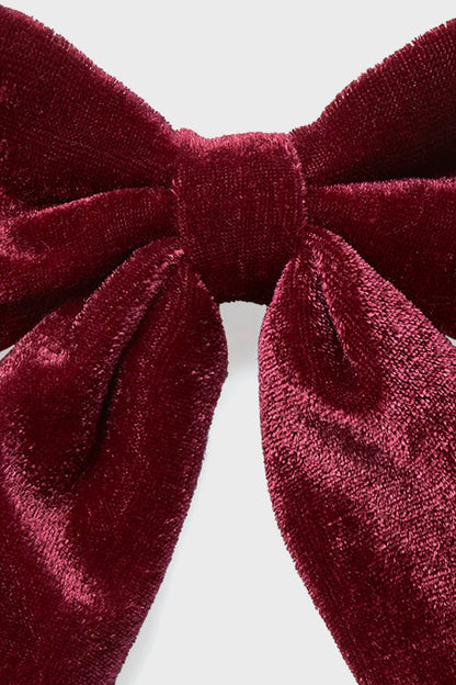 Burgundy Big Velvet Girl Clip