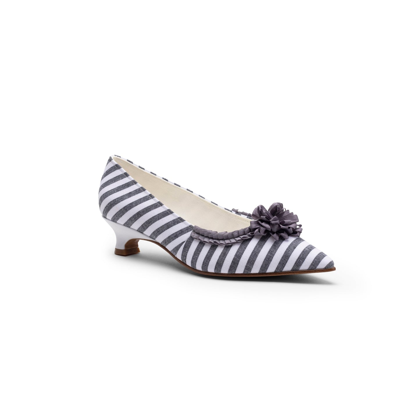 Josephine 18th Century Pumps (Charcoal/White)