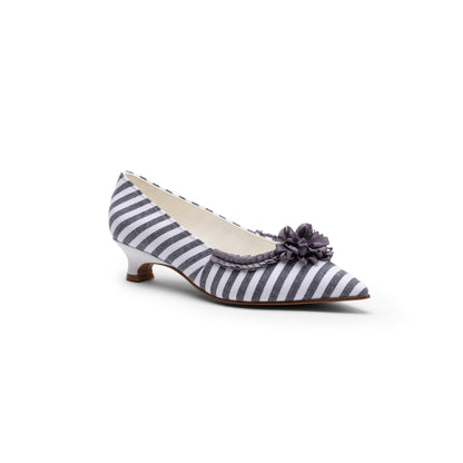 Josephine 18th Century Pumps (Charcoal/White)