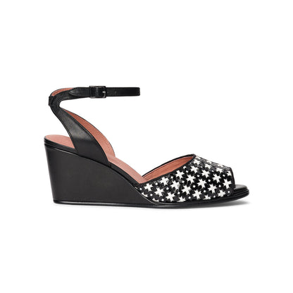 PRE-ORDER Judy 1940s Wedges (Black/Ivory)