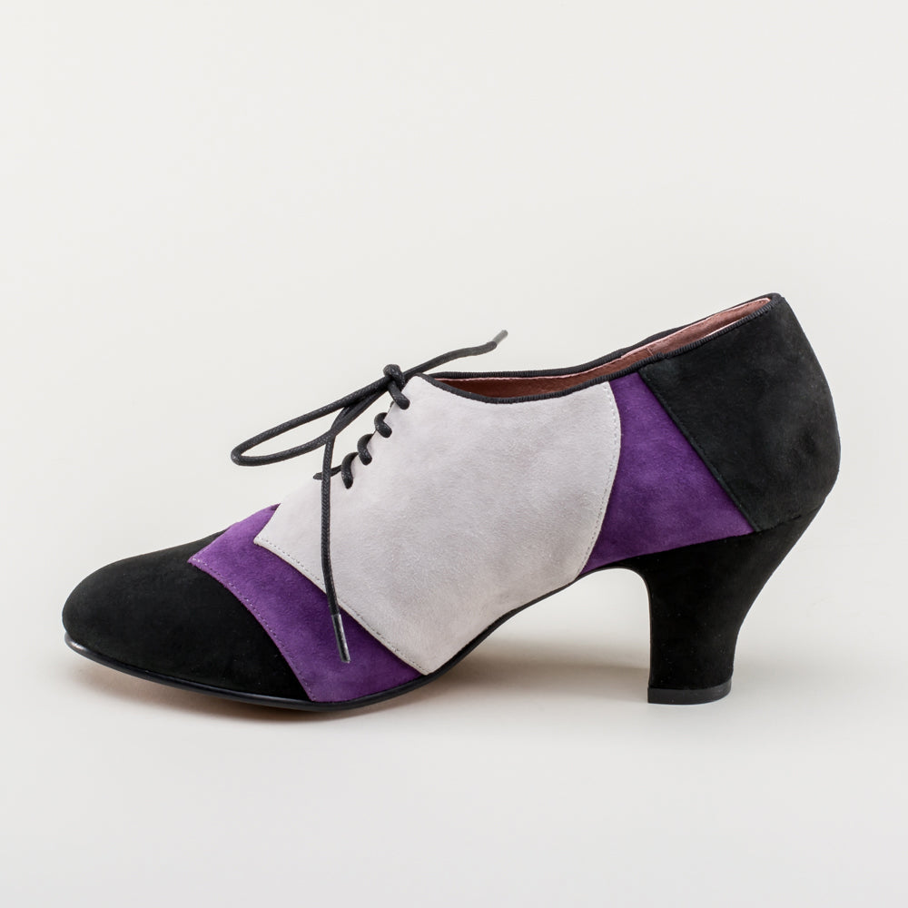 Karolina Retro Oxfords (Black/Purple/Grey)