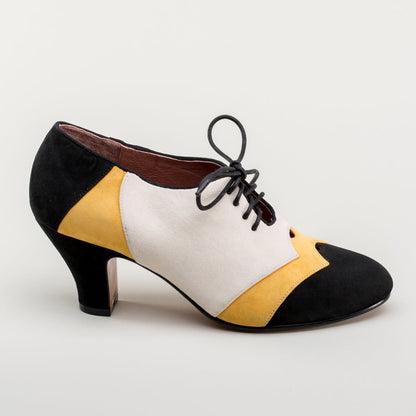 Karolina Retro Oxfords (Black/Yellow/Ivory)