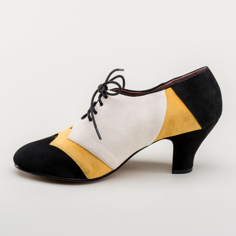 Karolina Retro Oxfords (Black/Yellow/Ivory)