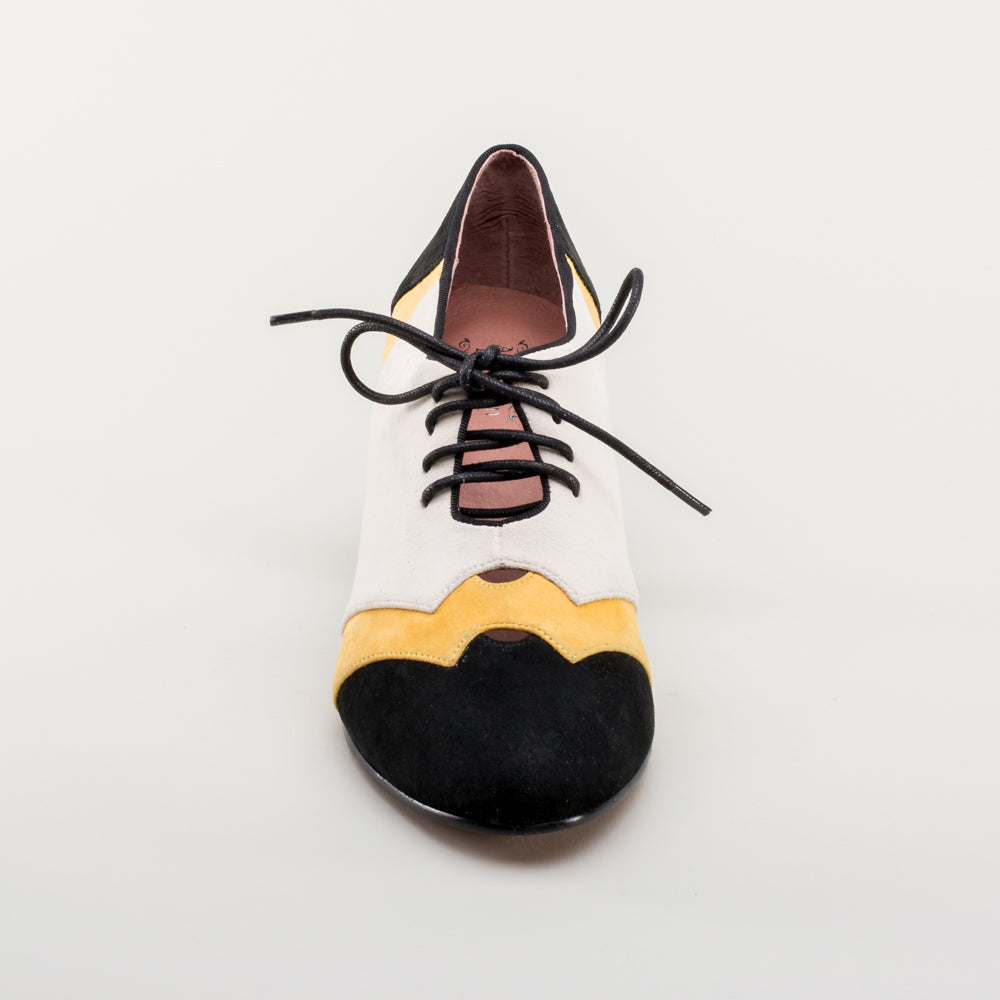 Karolina Retro Oxfords (Black/Yellow/Ivory)