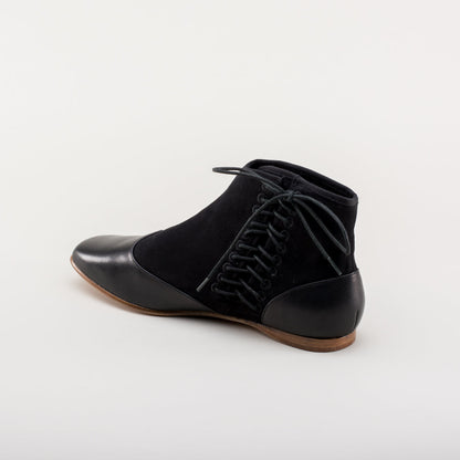 Keckley Victorian Side-Lace Boots (Black/Black)