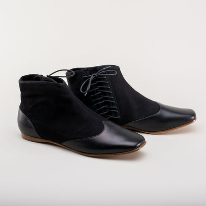 Keckley Victorian Side-Lace Boots (Black/Black)