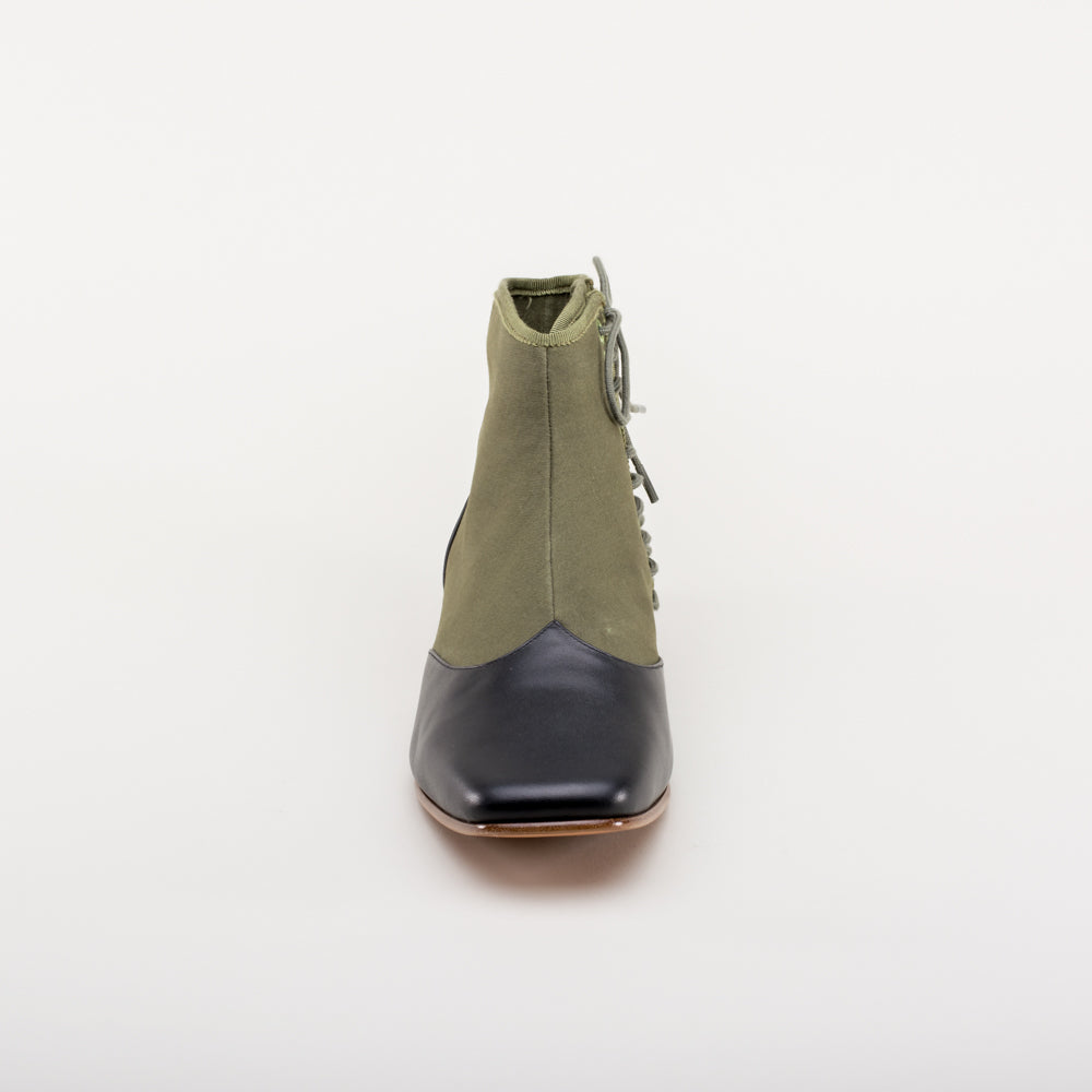 Keckley Victorian Side-Lace Boots (Green/Black)