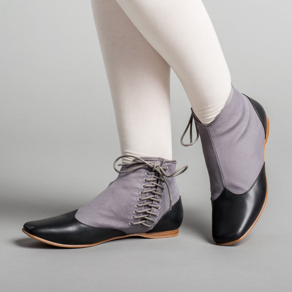 Keckley Victorian Side-Lace Boots (Grey/Black)