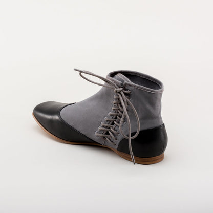 Keckley Victorian Side-Lace Boots (Grey/Black)