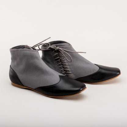 Keckley Victorian Side-Lace Boots (Grey/Black)