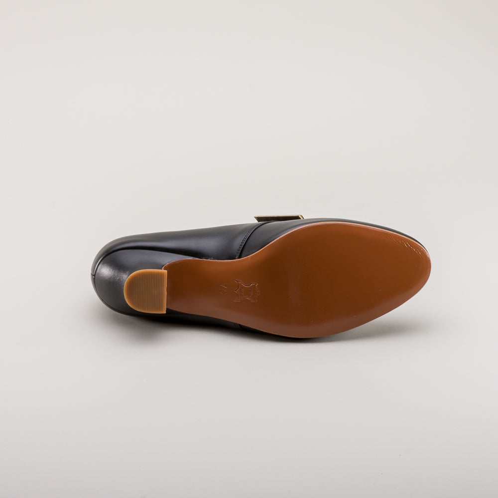 Kensington 18th Century Leather Shoes Wide (Black)