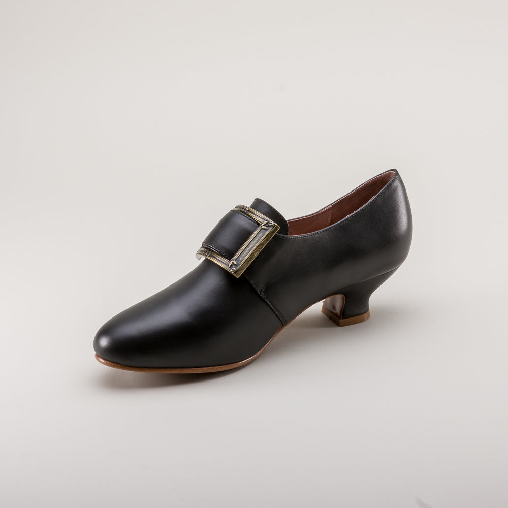 Kensington 18th Century Leather Shoes Wide (Black)
