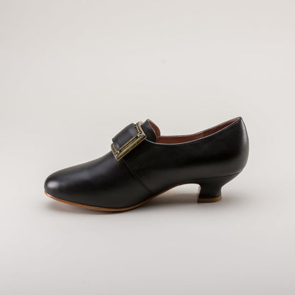 Kensington 18th Century Leather Shoes Wide (Black)