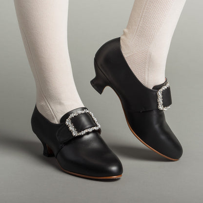 Kensington 18th Century Leather Shoes Wide (Black)