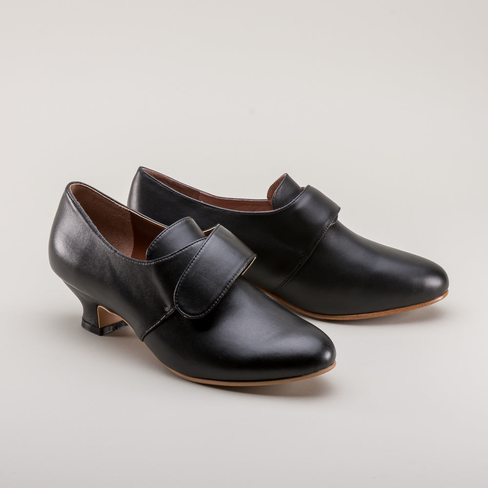 Kensington 18th Century Leather Shoes Wide (Black)