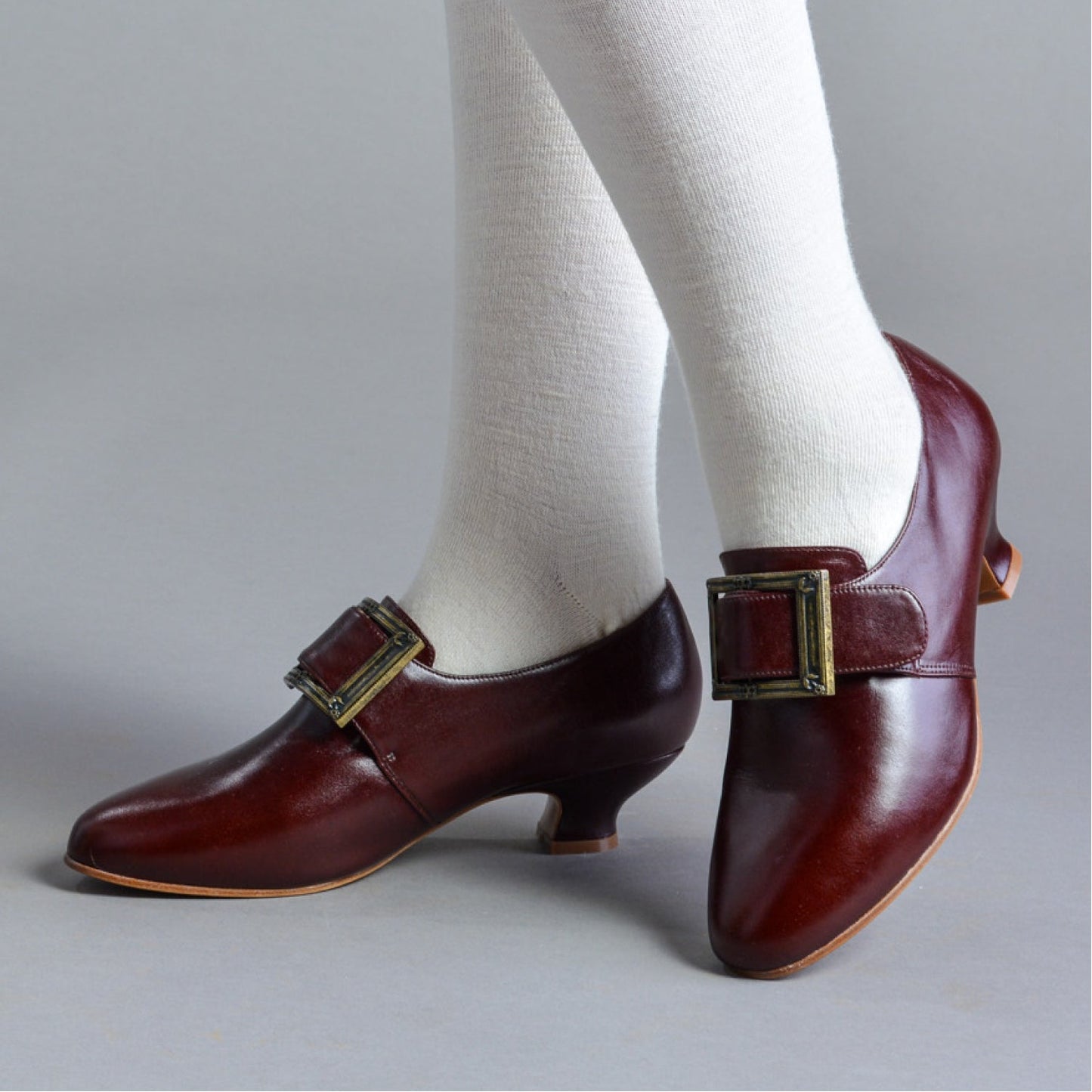 Kensington 18th Century Leather Shoes (Bordeaux)