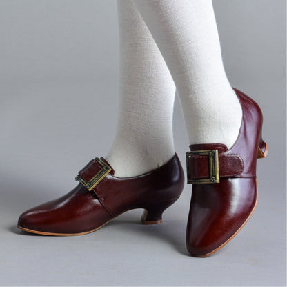 Kensington 18th Century Leather Shoes Wide (Bordeaux)