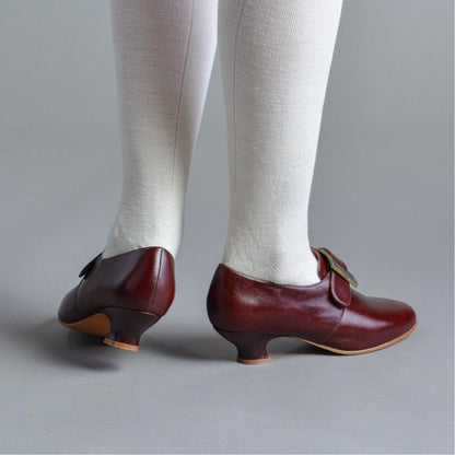 Kensington 18th Century Leather Shoes Wide (Bordeaux)