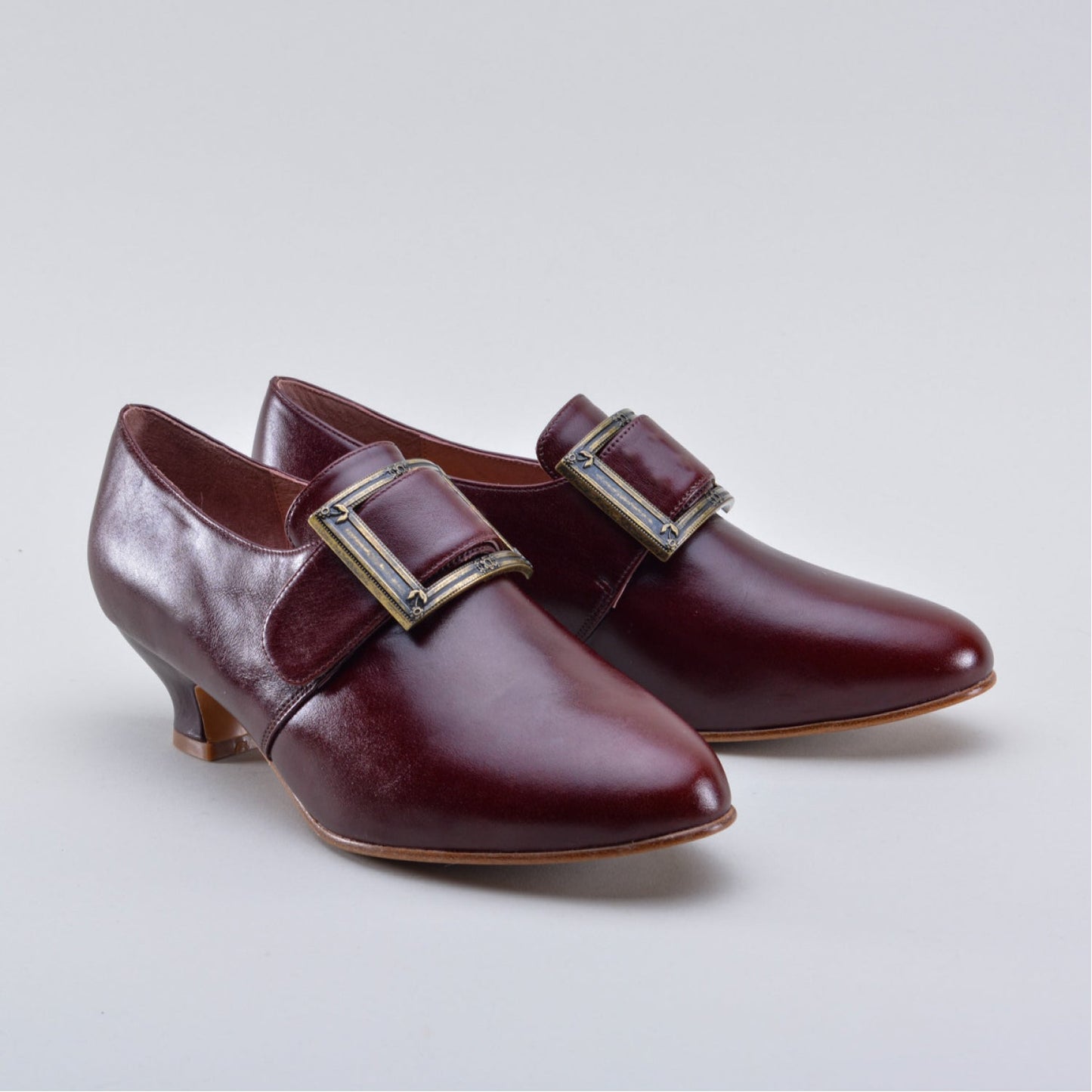 Kensington 18th Century Leather Shoes Wide (Bordeaux)