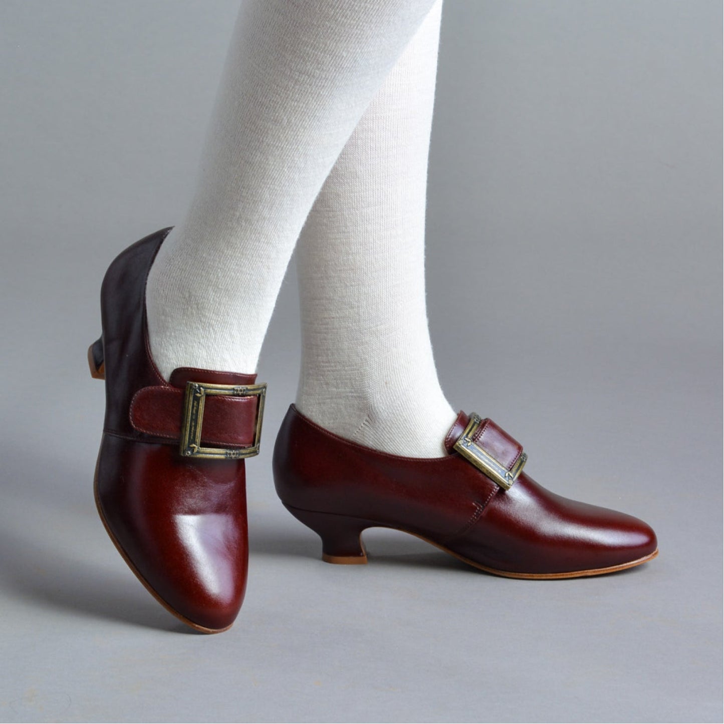 Kensington 18th Century Leather Shoes Wide (Bordeaux)