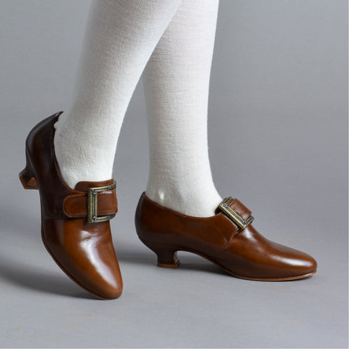 Kensington 18th Century Leather Shoes Wide (Walnut)